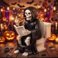 Halloween funny grim reaper skeleton building block toy sitting on toilet prank gift ornament - Grim Reaper Skeleton