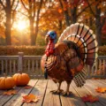 Thanksgiving turkey building block model detail view, perfect for autumn harvest tabletop home decor. - Thanksgiving Turkey