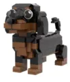 Compatible building block dachshund pet dog cute brick toy, black and tan variant - Dachshund