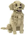 Beige dog building blocks cute pet brick toy creative assembly toy for kids and adults - Golden Retriever