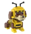 Bee dog building blocks creative cute pet brick set DIY toy for kids adults and fans - Bee Puppy