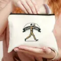 Borsa per cosmetici in tela con stampa grafica vintage, chiusura a cerniera resistente. - 22cm*17cm / Stile 7
