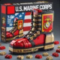 Custom building block military boot brick set, military fan toy gift for boys detail view. - Military Boots / Marine Corps