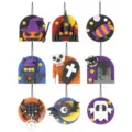 Halloween building block hanging ornaments set, cute pumpkin ghost brick fridge magnets decor. - Halloween Multi-Function Refrigerator Magnet Set