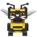 Cute black yellow cat bee building block brick toy DIY assembly cute desktop ornament - Bee Kitten