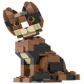 Cute brick-built cat building blocks toy, plastic assembly model for pet lovers ornament. - Tabby Cat