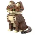 Brown tabby cat building blocks brick set, cute animal figure toy collection for kids adults. - Leopard Cat