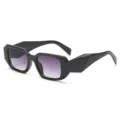 Fashion thick frame square sunglasses for women and men, trendy UV protection eyewear. - Black Frame Double Gray Lens