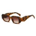 Trendy tortoiseshell square sunglasses for women, retro thick frame gradient lens eyewear. - Hawksbill Frame Gradient Brown