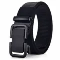 Ceinture homme en nylon noir avec boucle automatique en alliage, ceinture tactique et de loisir. - 3009 Noir