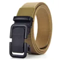 Ceinture en toile de nylon kaki pour homme avec boucle automatique en alliage noir. - 3009 Khaki