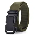 Ceinture en toile verte pour homme boucle automatique en alliage style decontracte - 3009 Vert