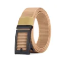 Ceinture en toile décontractée pour homme avec boucle automatique en métal, nylon respirant. - 3018 Khaki