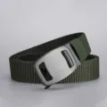 Ceinture tactique homme en toile canvas avec boucle automatique en alliage, nylon vert clair. - 3019 Vert