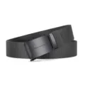 Ceinture en toile gris foncé pour homme avec boucle métallique automatique noire, nylon. - 3028 Noir