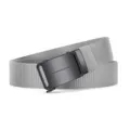 Ceinture en toile grise pour homme avec boucle automatique en métal noir nylon tressé. - 3028 Gris