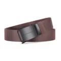 Ceinture en toile de nylon marron pour homme avec boucle automatique en métal noir. - 3028 Café