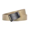 Ceinture en toile de nylon pour homme avec boucle automatique noire, style décontracté. - 3028 Khaki