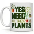 Taza de café de cerámica blanca con estampado de plantas divertido, regalo oficina. - 301-400ml / Estilo Cita de Planta