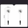 Lot de 2 cuillères à soupe longues en céramique avec motif rose et manche noir. - Longue Cuillère Lot de 2