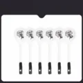 Lot de 6 cuillères en céramique à long manche avec motif floral noir et blanc élégant. - Cuillère à Long Manche - 6 Pièces