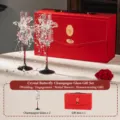 Luxury crystal butterfly champagne glass gift set, perfect wedding toast glasses and gift. - Crystal Butterfly Champagne Glass Gift Box