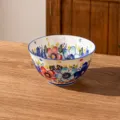 Bol à soupe en céramique florale peinte à la main 6 pouces vaisselle de cuisine 750ml - Lot de 2 / Bol Bord Lotus 6 Pouces / Été