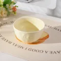 Ins style ceramic rice bowl with 4.75 inch embossed design in milk white for home kitchen - Single Bowl / Truffle White