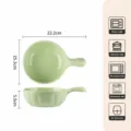 Bol à poignée céramique vert crème 6 pouces pour four, salade et soupe. Compatible micro-ondes. - Bol à Poignée Lotus 6 Pouces - Vert Crème - 1 Pièce