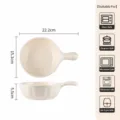 Bol a poignee en ceramique blanc creme 6 pouces bol a soupe allant au micro-ondes saladier - Bol à Poignée Lotus 6 Pouces - Blanc Crème Clair - 1 Pièce