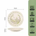 Assiette plate en céramique de 8 pouces avec motif floral violet, vaisselle élégante. - Assiette Plate 8 Pouces / Glaçure Blanc Lait Petite Orchidée