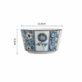 Bol en céramique japonais avec motif floral bleu et blanc, diamètre de 11,4cm, vaisselle. - Marguerite d'Automne