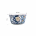 Bol en céramique de style japonais avec motif floral bleu, vaisselle sous glaçure, diamètre 11,4 cm. - Mauve de Milieu-été