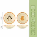 Joli set d'assiettes en céramique avec motifs de pingouin et d'ours, idéal pour les pâtes. - Mignon Pinguin + Ours Doux - 1 Paquet
