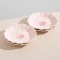 Assiettes a soupe en ceramique rose mat, ensemble de 4 pieces de 8 pouces pour cuisine. - Assiette à Soupe 8 Pouces - Fleur Rose Mate - Paquet de 4