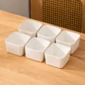 Set aus 6 weißen quadratischen Keramikschalen, je 250ml, ideal für Küchenvorbereitung und Dips. - 3,5 Zoll Quadratische Schüssel 6er-Set / Transparente Glasur