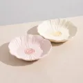 Set de 2 assiettes à soupe en céramique style japonais, vaisselle florale en relief de 8 pouces. - Assiette à Soupe 8 Pouces - Mixte - Paquet de 2