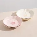 Lot de 4 assiettes à soupe en céramique, vaisselle mate gaufrée de 8 pouces rose et blanc. - Assiette à Soupe 8 Pouces - Mixte - Paquet de 4