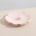 Ensemble de deux assiettes à soupe en céramique fleur rose mate style ins japonais. - Assiette à Soupe 10 Pouces - Fleur Rose Mate - Paquet de 2