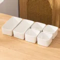 Weißes Keramik Schüssel Set, quadratische und rechteckige Schalen für Küche und Haushalt. - 6-teiliges Farbglasur Schüssel-Set