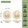 Assiettes creuses en céramique style japonais 8,2 pouces assiettes florales profondes lot de 2 - Assiette Creuse 8 Pouces Lot de 2 Pièces / Glaçure Blanc Lait Petite Orchidée