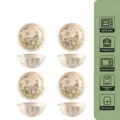 Lot de 4 bols assiettes en céramique lotus 4 pouces style japonais, vaisselle florale. - 4 Pouces Lot de 4 Pièces / Glaçure Blanc Lait Petite Orchidée