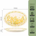 Plat a poisson ovale en ceramique de 12 pouces avec motif de colza, compatible micro-ondes. - Plat à Poisson 12 Pouces Glaçure Blanc Lait Fleur de Colza