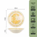 Assiette creuse en céramique de 8 pouces à bord ondulé, motif de fleurs de colza pour la maison. - Assiette Creuse 8 Pouces Glaçure Blanc Lait Fleur de Colza