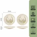 Lot de 2 assiettes plates en céramique 8 pouces design floral à volants style japonais. - Assiette Plate 8 Pouces Lot de 2 Pièces / Glaçure Blanc Lait Petite Orchidée