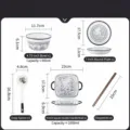 Set da tavola in ceramica 5 pezzi con ciotole piatti cucchiaio e bacchette cucina. - Set da 5 Pezzi Sky Garden