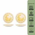 Lot de 2 Assiettes Plates en Céramique 8 Pouces, Vaisselle Motif de Fleur de Colza - Assiette Plate 8 Pouces Glaçure Blanc Lait Fleur de Colza Paquet de 2