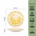 Assiette plate en céramique de 10 pouces avec motif de fleurs de colza, micro-ondes. - Assiette Plate 10 Pouces Glaçure Blanc Lait Fleur de Colza