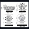 Set di stoviglie in ceramica stile giardino ciotole e piatti 8 pezzi cucina domestica - Set da 8 Pezzi Sky Garden