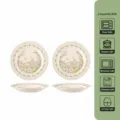 Lot de 2 assiettes plates en céramique de 10 pouces, motif floral, compatible micro-ondes. - Assiette Plate 10 Pouces Lot de 2 Pièces / Glaçure Blanc Lait Petite Orchidée